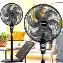 Ventilador de Coluna Mallory Air Timer TS+ Com Controle Remoto 126W, Silencioso, Com Hélice de 6 pás, Auto desligamento programável de até 7 horas – PR-GR – 220V