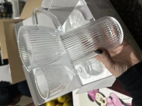 Jogo de Copos de Vidro 430ml 6 Peças Haus Concept Canelado