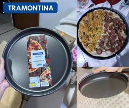 Tramontina 20058035 Assadeira para Pizza de Alumínio com Revestimento Interno Antiaderente, Grafite, 35 cm