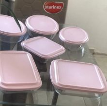 Conjunto Assadeiras 6 Peças com Tampa Cor Rosa – Marinex