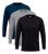 Kit 3 Camiseta Manga Longa Masculina Slim Algodão 30.1 Zarocb