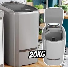 Máquina de lavar semi-automática Tanquinho Colormaq LCS 20kg – prata