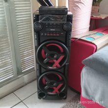 Caixa Amplificada Amvox ACA 1000 NEWX 2 Woofers 8″ 1000W Bluetooth Preta SFM