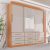 Guarda Roupa Casal 3 Portas 9 Gavetas com Espelho Luana Sallêto Móveis Cinamomo/off White