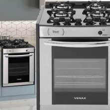 Fogão Venax Gaudí Prisma Vítreo com porta com visor 127/220V – inox