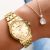 Kit Relógio Mondaine Feminino Dourado com Colar e Brincos 32610LPMKDE1K1