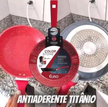 Frigideira 26 cm ColorStone de alumínio com antiaderente Titânio, ALU8358-TI, Euro Home
