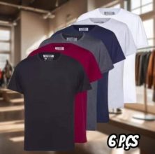 Kit 6 Camisetas Masculinas Lisa Basica 100% Algodão Premium