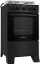 Fogão 4 bocas Atlas Mônaco Plus Preto com Acendimento Automático e Mesa Inox